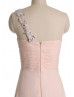One Shoulder Chiffon Beads Long Prom Dress 